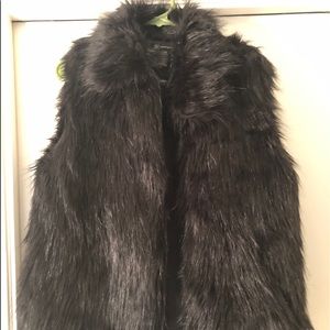 Black Faux Fur Vest